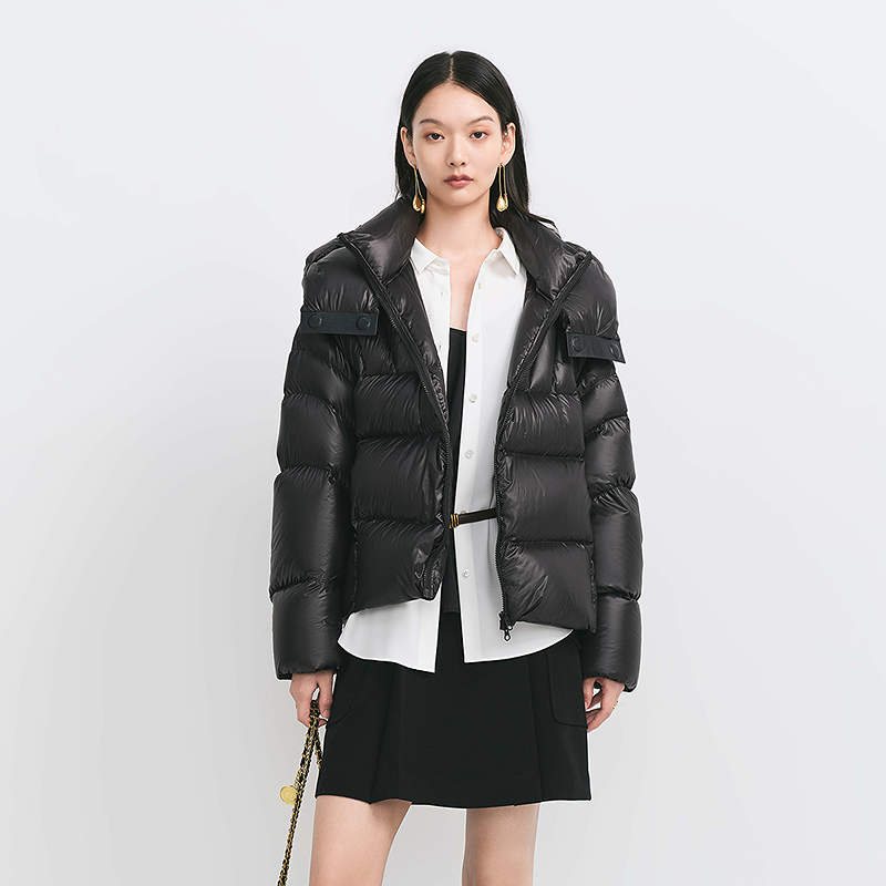 【于明加同款】HPLY荷比俪冬季新款女连帽蓬松云朵泡芙羽绒服