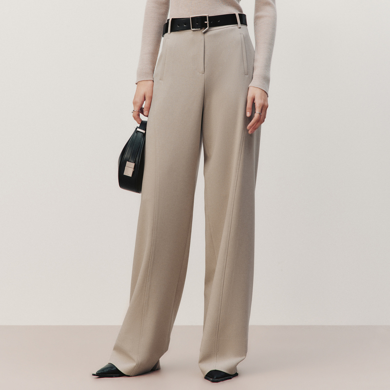 线上专享hply young秋季新款女宽松休闲通勤西装长裤