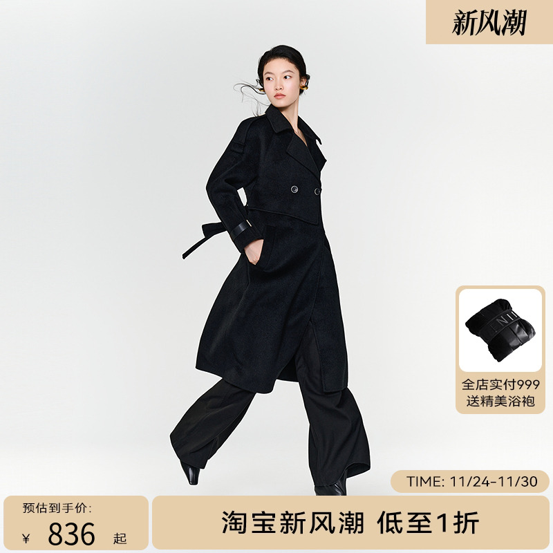 【商场同款】HPLY荷比俪冬季新款长款大衣HMD43500102