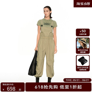 H·GENTEEL荷高新款夏装女工装户外背带裤前卫风格休闲连体裤