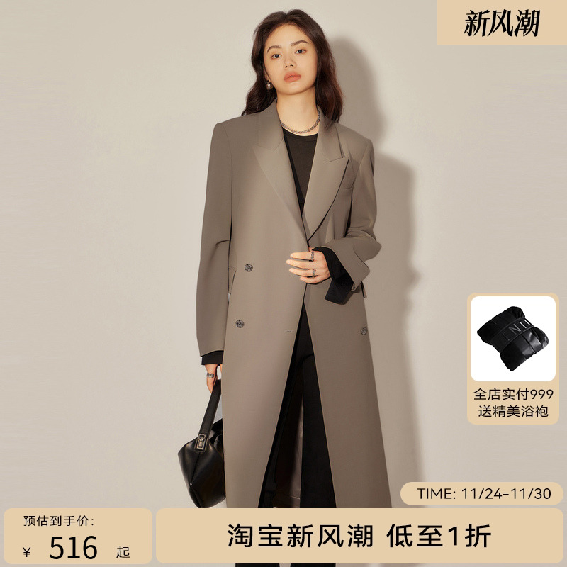 线上专享hply young秋季新款小众设计师长西装廓形西装外套