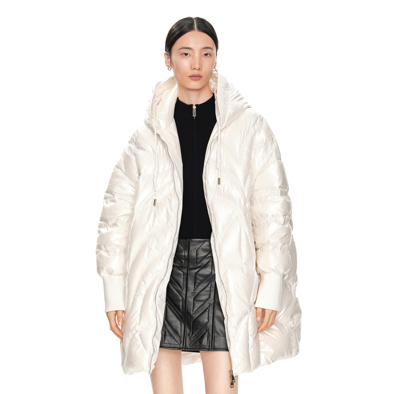 H·GENTEEL荷高年新款冬装女绗缝珠光质感宽松廓形羽绒服