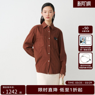 新款 HPLY荷比俪秋季 女口袋缝标宽松休闲牛仔衬衫 商场同款