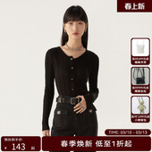 女 莱赛尔毛针织衫 HPLY荷比俪新款 不对称衣领设计长袖