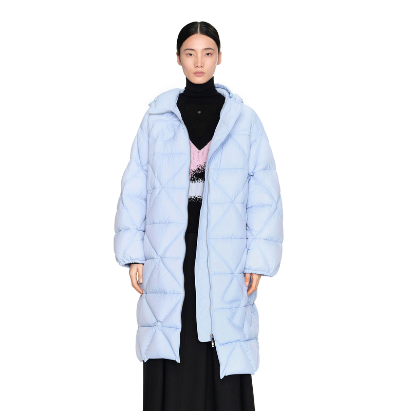 H·GENTEEL荷高年新款冬装女几何绗缝轻盈温暖长款羽绒服