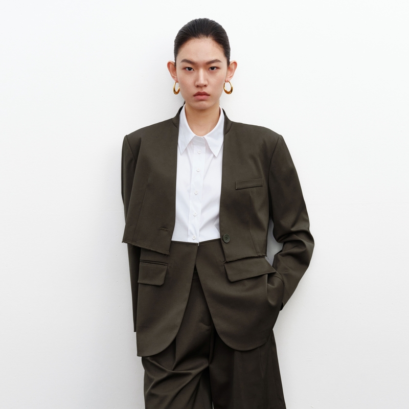 H·GENTEEL荷高24新款秋装女内搭衬衫时尚两件套西装GCE32520616