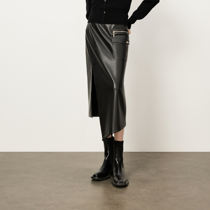 【商场同款】HPLY荷比俪冬季新款开叉式长款半裙