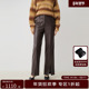 商场同款 HPLY荷比俪秋季 新款 女分割线开衩裤 脚直筒皮裤