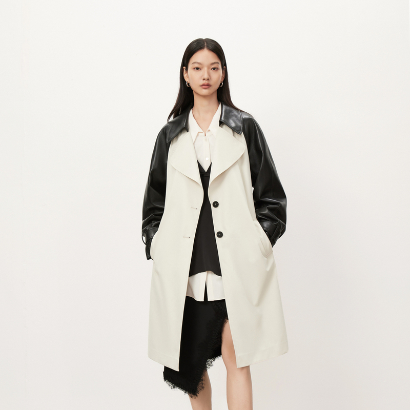 【商场同款】HPLY荷比俪秋季新款拼色时装风衣HYD35510370-1