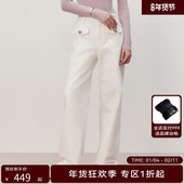 女前口袋直筒宽松阔腿牛仔长裤 HPLY荷比俪春季 新款 HDD12420165