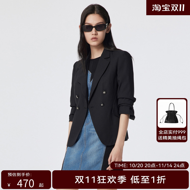 H.GENTEEL荷高2023年新款夏装女低调雅致西装外套GUD22520566