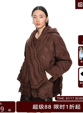 H·GENTEEL荷高年新款冬装女可拆卸围巾羽绒服