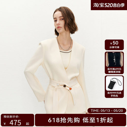 【商场同款】HPLY荷比俪夏季新款女无领H廓形外套HME22520008T