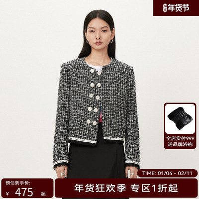 【商场同款】HPLY荷比俪秋季新款小香粗花呢短外套HMD34520335