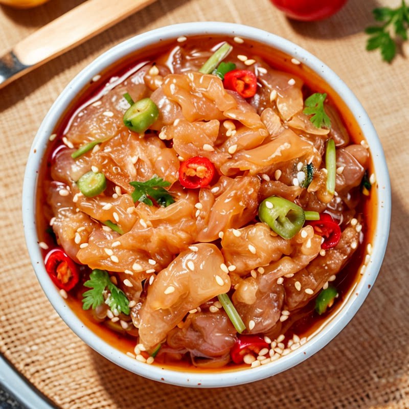 渤海湾即食海蜇头送调料包图片