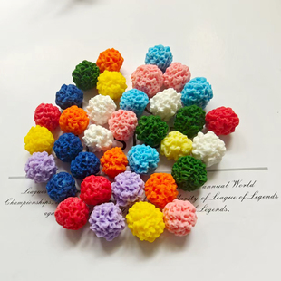 软陶多色小球蛋糕装 饰小球烘焙插件甜品成品 饰摆件桌面彩虹球装