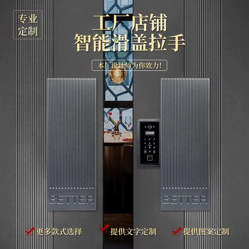 简约智能门锁别墅实木门双开滑盖