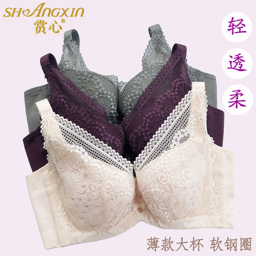 赏心正品3182女内衣薄款软钢圈大胸显小瘦BCD聚拢上托收副乳文胸 - 封面