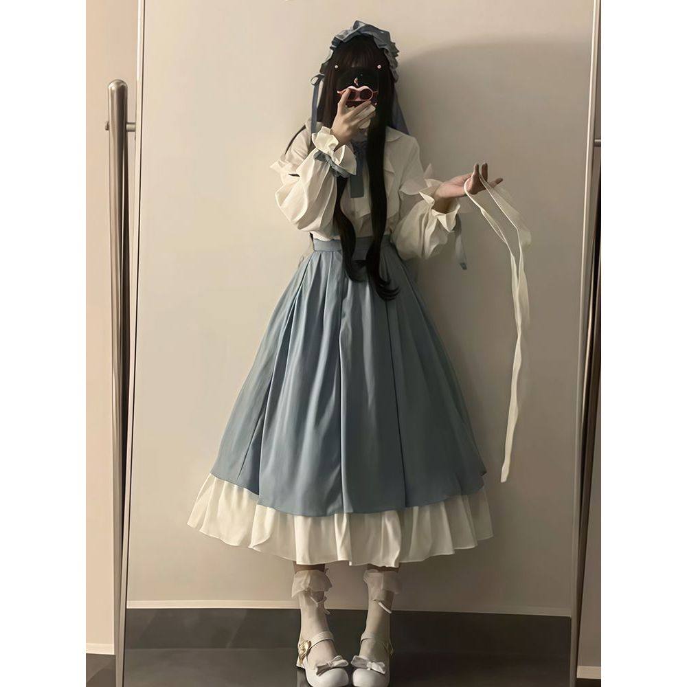 少女感lolita薄荷套装 日系大小姐甜美衬衫上衣+半裙两件套小个子,女装/女士精品,时尚套装,淘宝优惠券,粉丝福利购,淘宝优惠卷