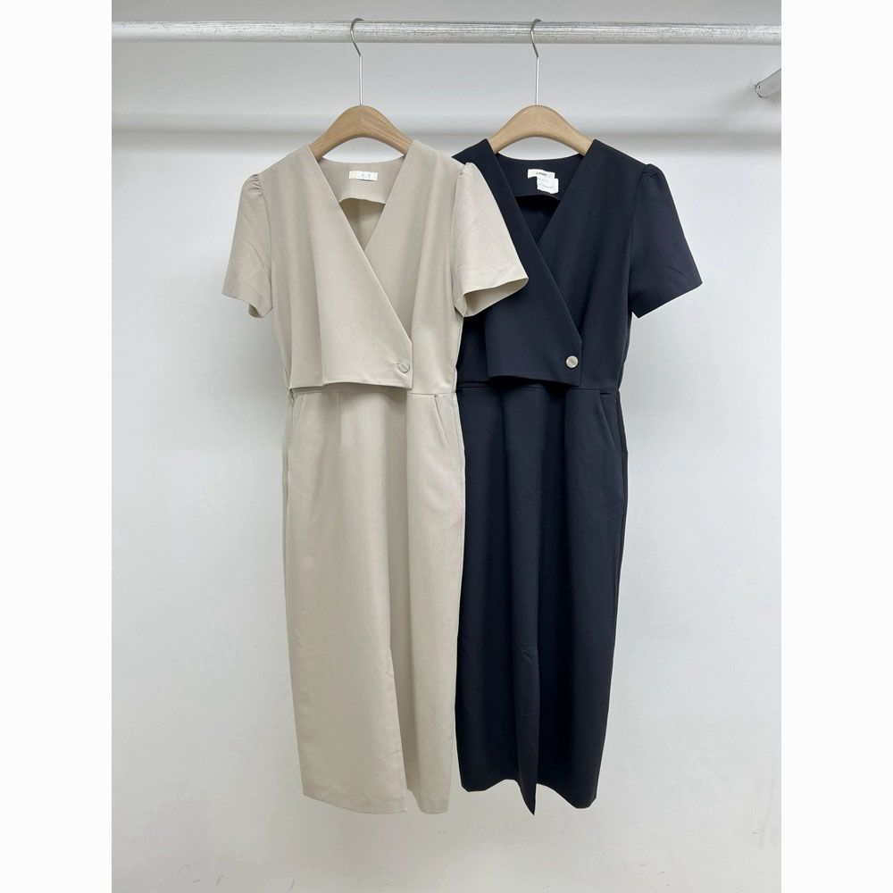 设计感小众遮肚子显瘦连衣裙2025夏季秋季新款v领气质减龄中长裙