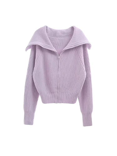 Сиреневый трикотажный свитер, демисезонная куртка, зимний кардиган