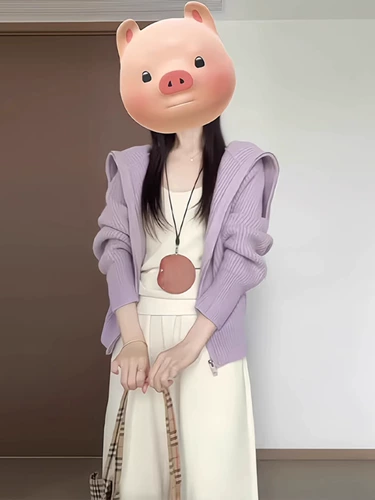 Сиреневый трикотажный свитер, демисезонная куртка, зимний кардиган