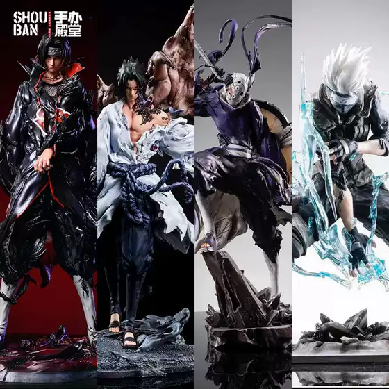 Naruto Figure Gk Iron Curtain Kakashi Itachi Sasuke Obito Model Statue Boys' Merchandise Collectible