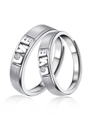 925银情侣对戒可刻字活口礼物