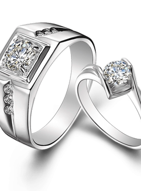 925银情侣戒指男女定情信物新年