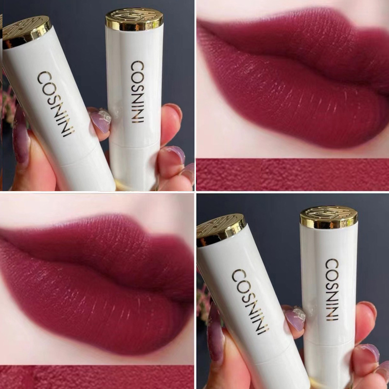 平价复古红棕色显白雾面哑光小妆