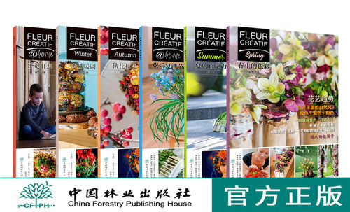 6本套装 创意花艺 冬日暖调+秋花秋果+圣诞狂想+春生的色彩+夏的直觉力+欢乐复活节 Fleur Creatif中文版 创意花艺编辑 中国林业