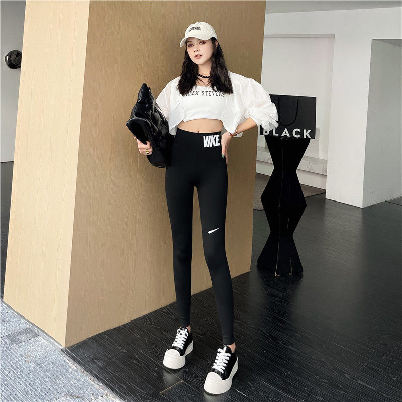 鲨鱼皮女外穿打底裤春夏季瘦腿强压提臀压力无痕运动瑜伽裤骑行裤