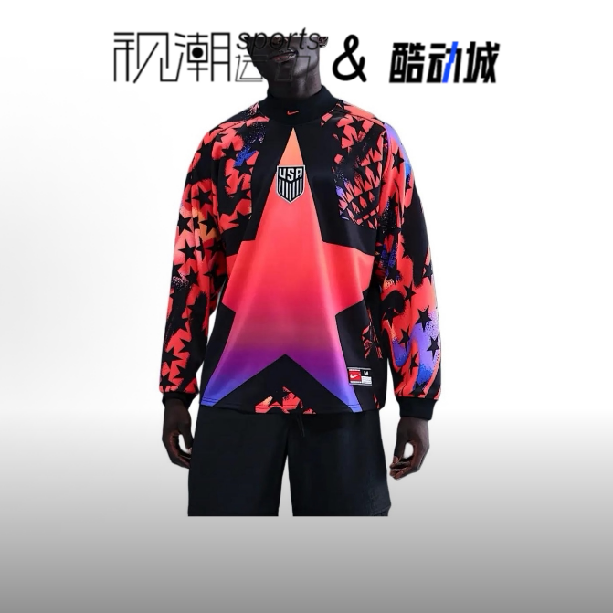 Nike耐克 FW25 亮深红色男款美国国家队宽松圆领足球衣IO0786-010