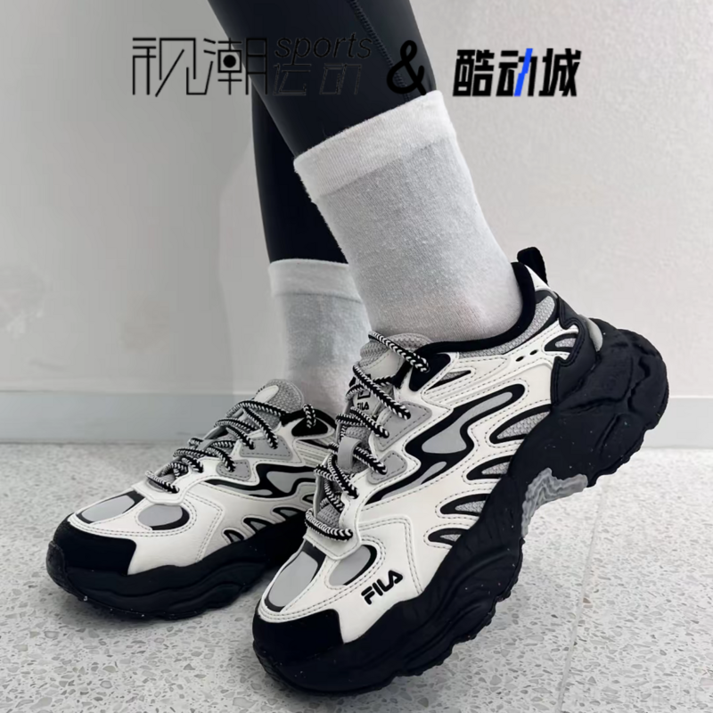 斐乐蕨草鞋白灰休闲运动老爹鞋