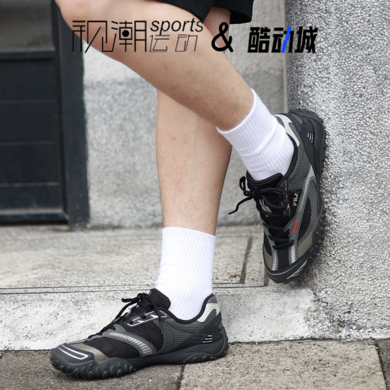 斐乐跳跳鞋黑灰薄底芭蕾休闲鞋