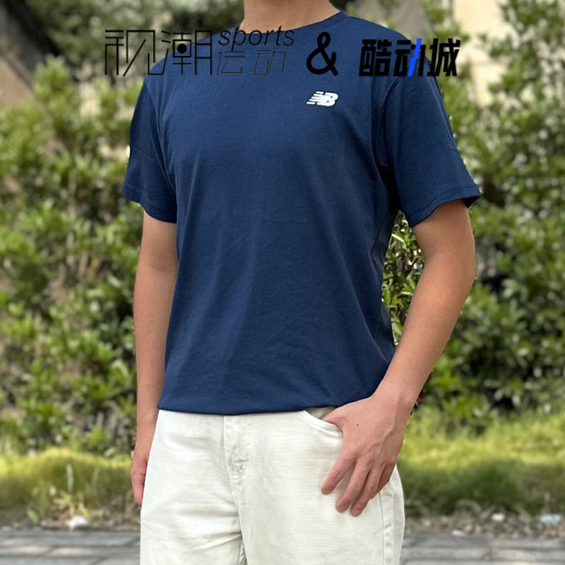 NB蓝色男女户外运动休闲短袖T恤