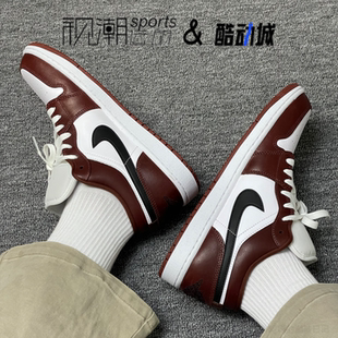 AirJordan 1 AJ1 Low 白红黑男百搭复古防滑低帮篮球鞋HF3148-102