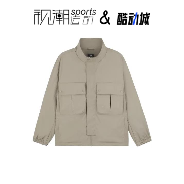 New Balance NB卡其男潮流运动休闲立领工装夹克外套5AD37111-LBE