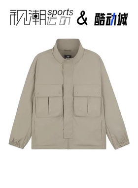 New Balance NB卡其男潮流运动休闲立领工装夹克外套5AD37111-LBE
