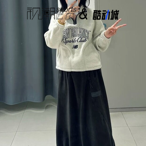NB中灰色女半拉链立领长袖卫衣