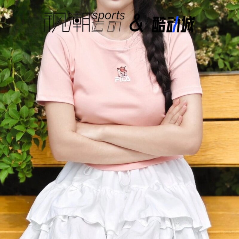 斐乐ORIGINALE玫瑰深粉女短袖T恤