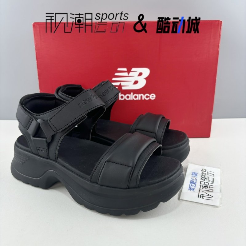 New Balance NB 黑色女子舒适百搭户外休闲厚底沙滩凉鞋SWAFSHA1