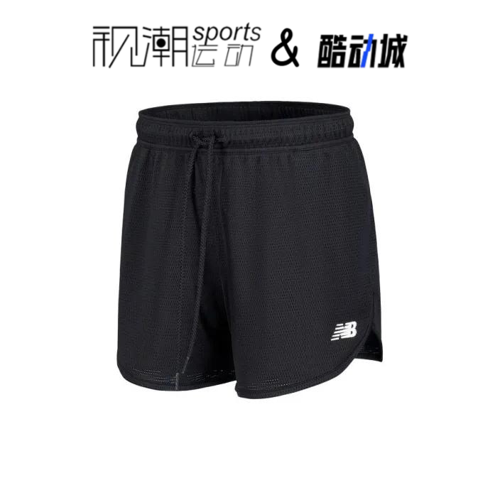 NB黑色女子直筒短裤舒适运动休闲