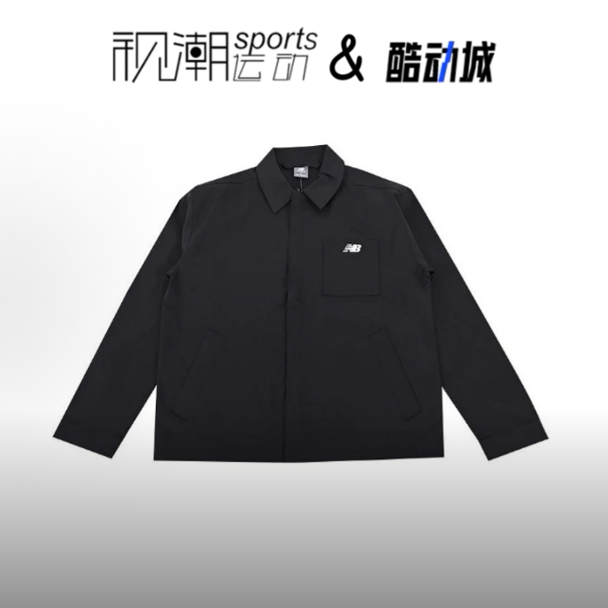 NB黑色翻领夹克外套舒适运动休闲