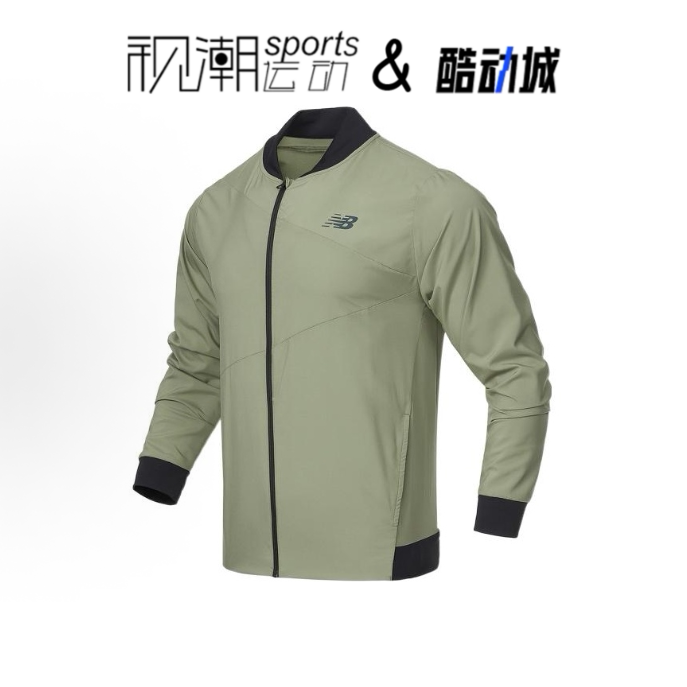 NB绿色男子防风休闲梭织夹克外套