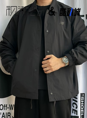 New Balance NB 黑色男女美式复古单排扣运动夹克外套AMJ43312-BK