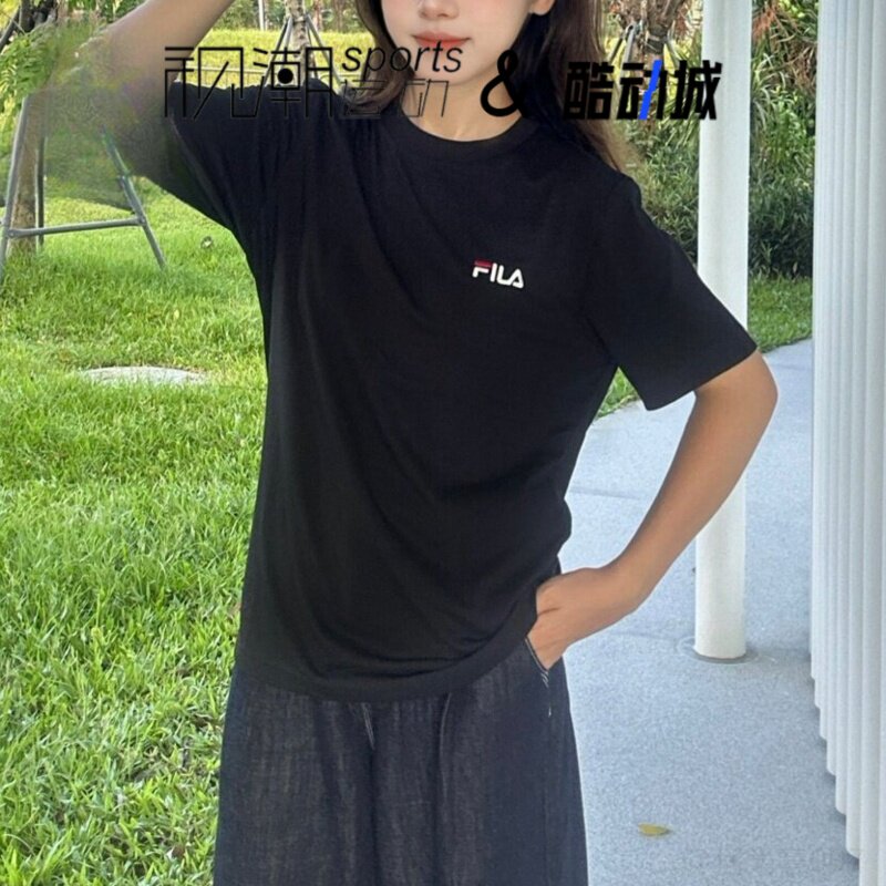 斐乐黑色男女吸湿排汗速干T恤