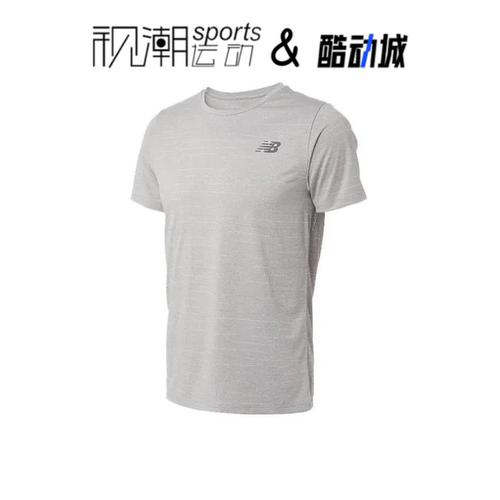 NB灰色男短袖T恤舒适运动休闲