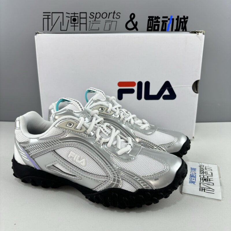 FILA斐乐卵石鞋 银器灰女子芭蕾风运动休闲老爹鞋F12W432106FSW