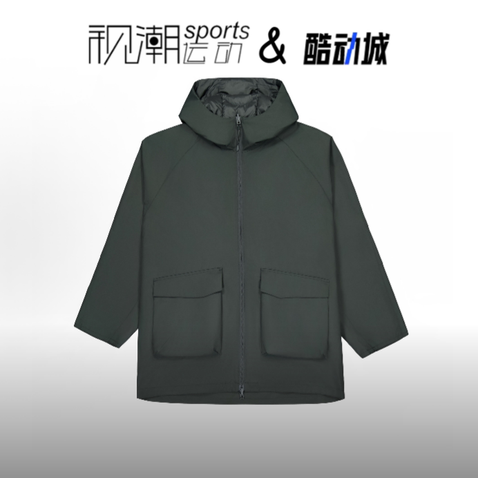 NB暗灰双面羽绒服百搭连帽